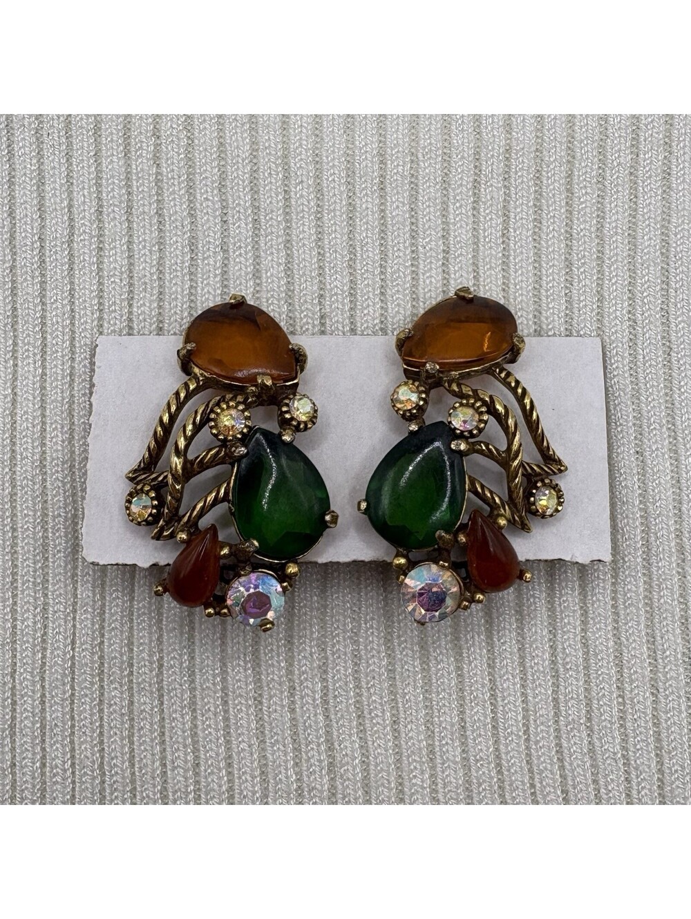 Vintage Selro Selini Clip On Earrings Gold Tone
